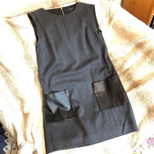J. Crew Dark Grey Denim Shift Dress with Pockets